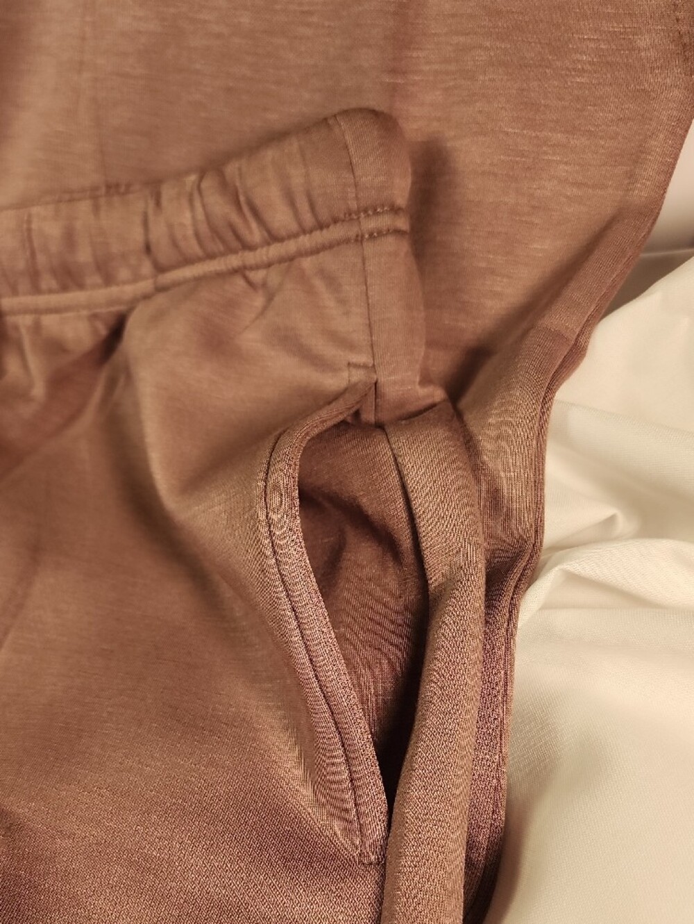 WIHOLL Mocha Brown Ribbed Detail Casual Lounge Set In Small - Picture 6 of 8